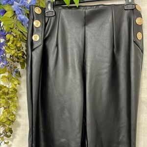 BOLD elements Black Pants with Gold Buttons